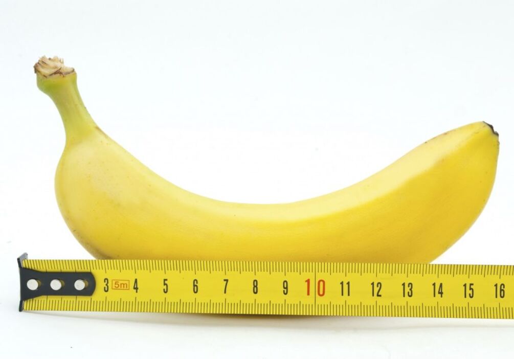 the banana measurement symbolizes the measurement of the penis after enlargement surgery