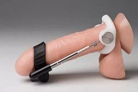 The extender mechanically stretches the penis, thereby increasing its size